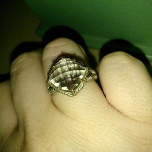 VINTAGE 925 STERLING SILVER WHITE TOPAZ RING